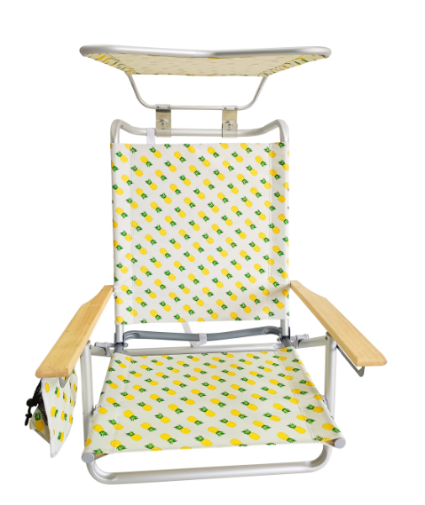 Bliss Folding Beach Chair W/ Canopy (Pineapple)