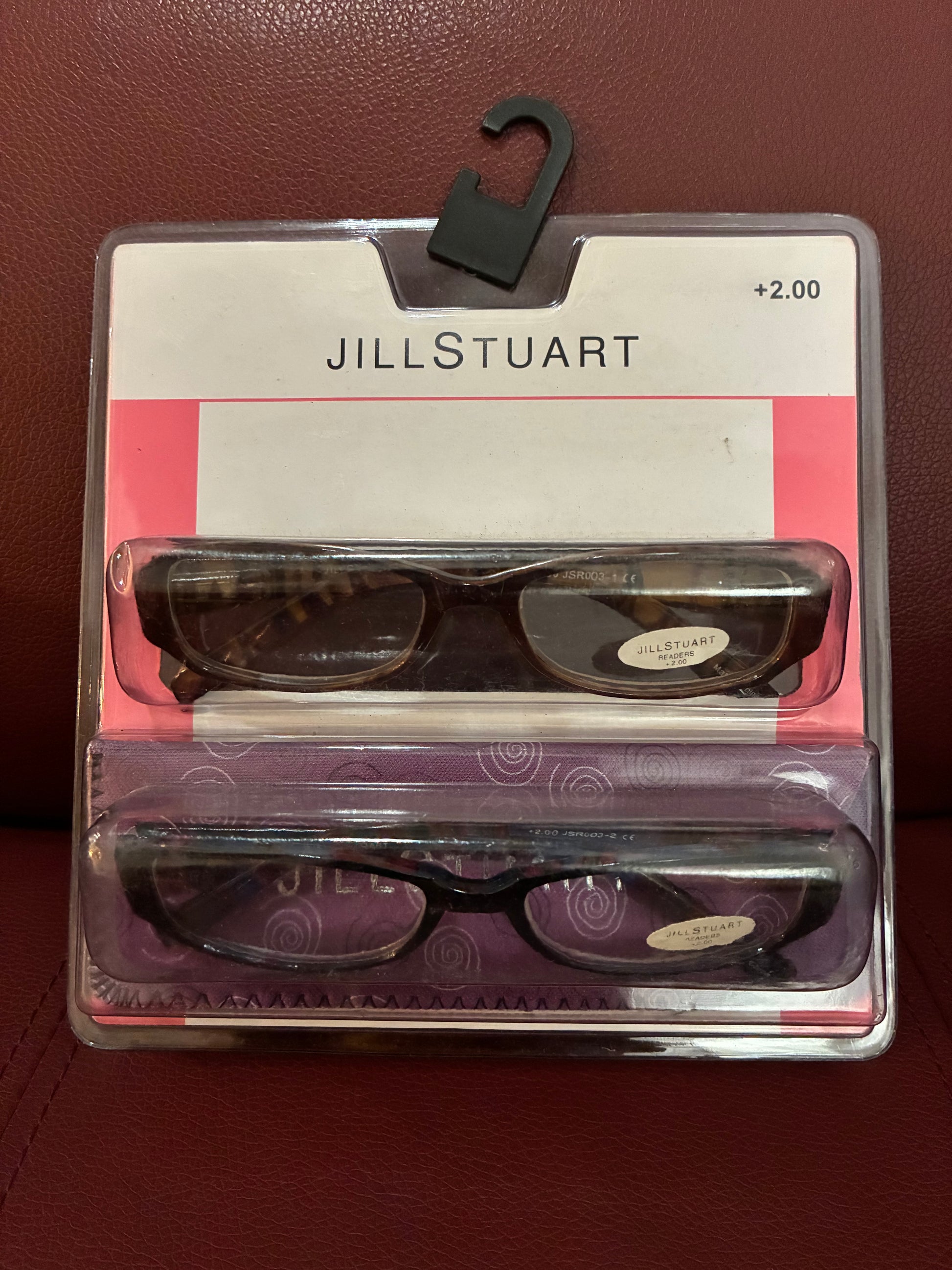 Jill Stuart Womens 2 Pack Plastic Reading Glasses +2.0 Black/Brown